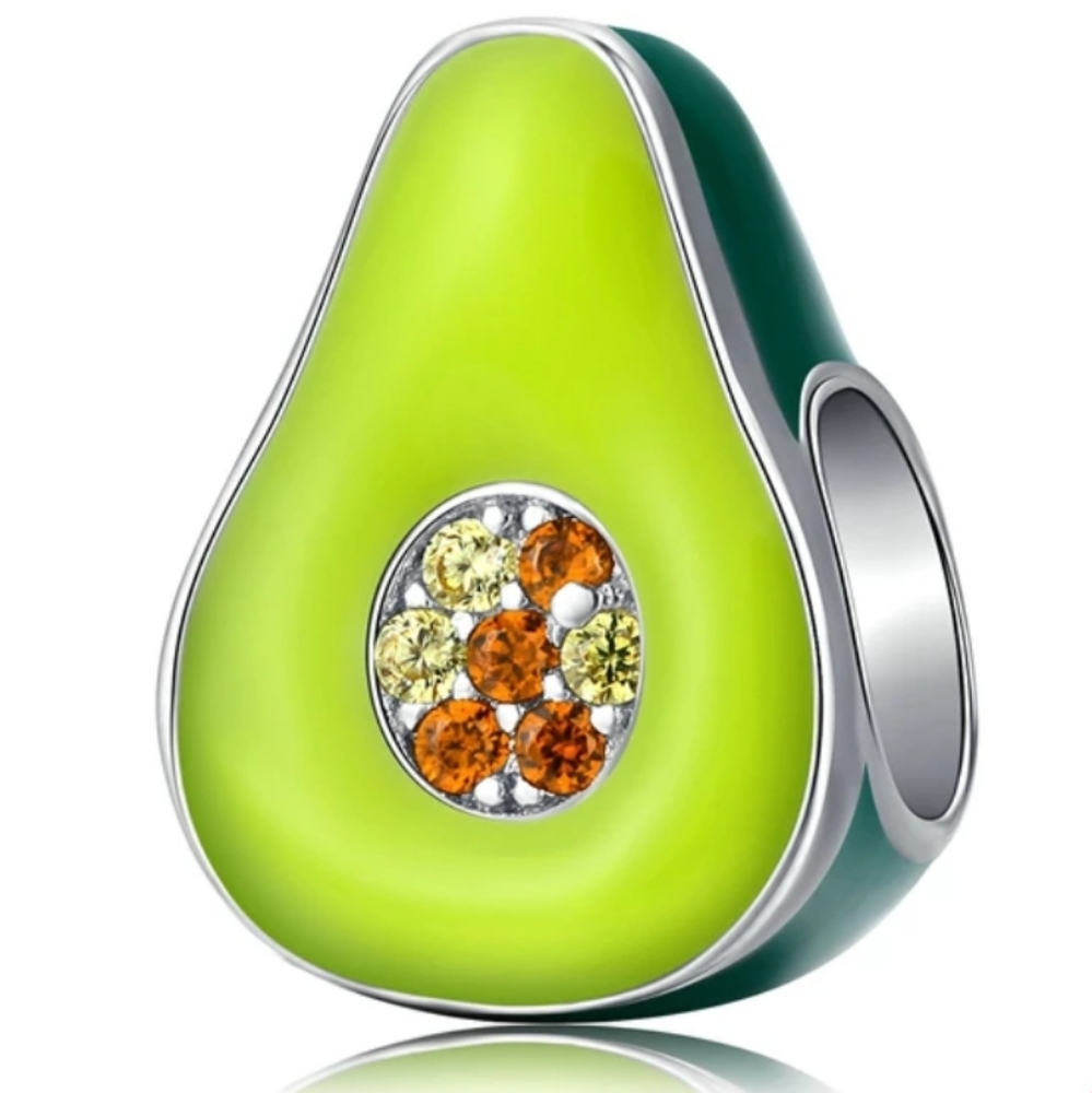 🥑 Avocado 925 Sterling Silver Pendant Charm